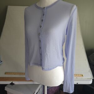 Large - Womens Mesh Cardigan - Wild Fable - Light Aqua Blue